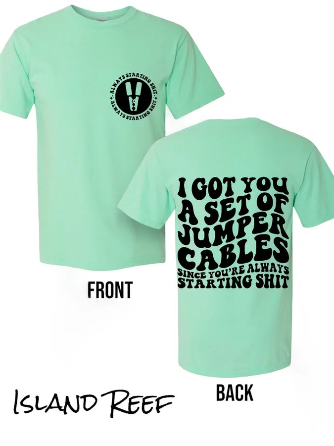"Jumper Cables" (Black Ink) Short Sleeve T Shirt