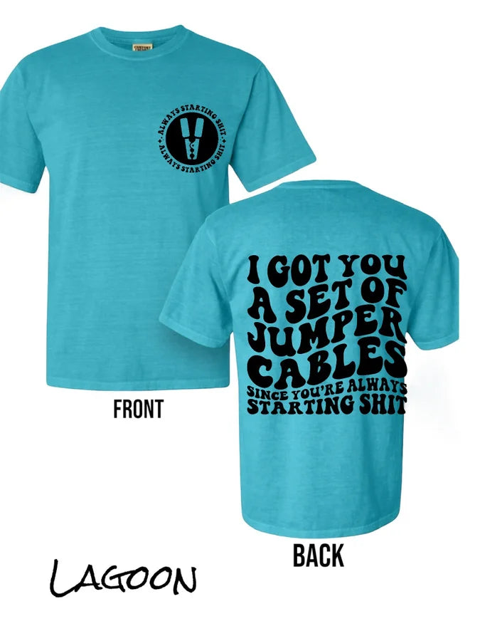 "Jumper Cables" (Black Ink) Short Sleeve T Shirt