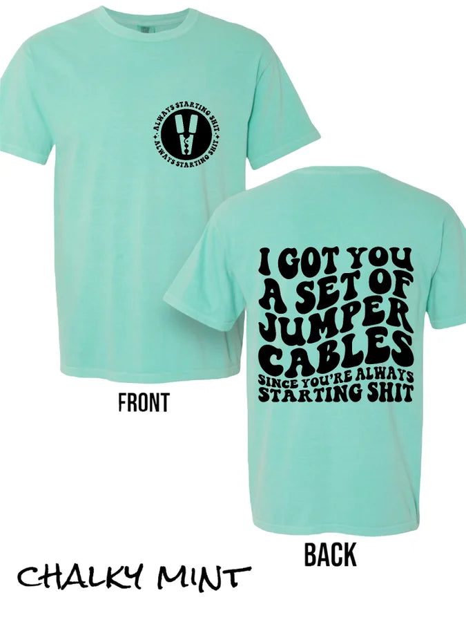 "Jumper Cables" (Black Ink) Short Sleeve T Shirt