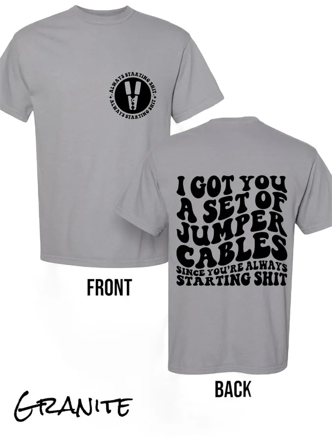 "Jumper Cables" (Black Ink) Short Sleeve T Shirt