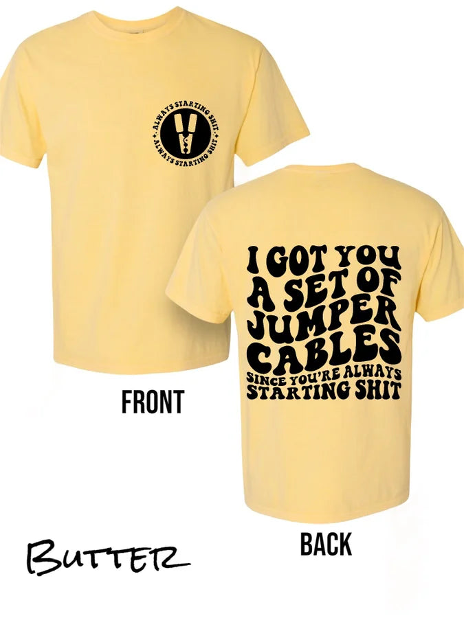 "Jumper Cables" (Black Ink) Short Sleeve T Shirt
