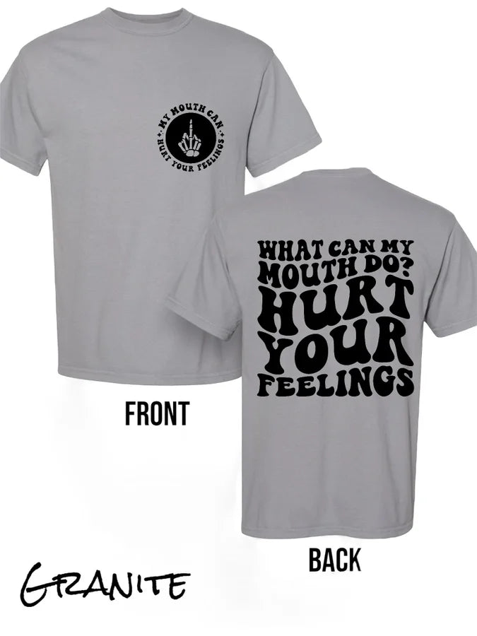 "What Can My Mouth Do" (Black Ink) Short Sleeve T Shirt