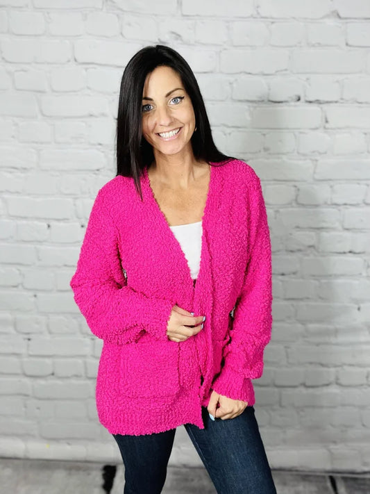"Snuggle Season" Popcorn Cardigan w/ Pockets (Multiple Colors)