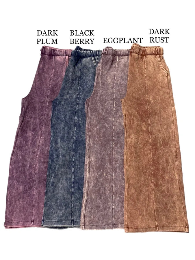"Breezy" Cool Acid Wash Wide Leg Pants - Reg/Plus (Multiple Colors)