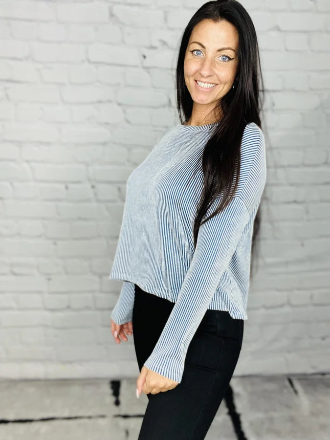 "The Perfect Day" Drop Shoulder Long Sleeve Top (Multiple Colors)