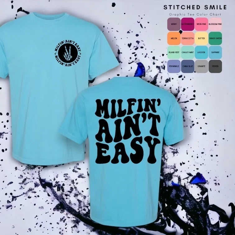 "Milfin' Ain't Easy" (BLACK INK) Short Sleeve T Shirt 2 of 2