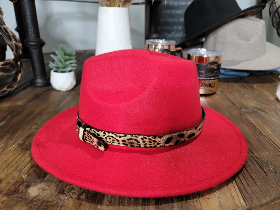 Wool Fashion Fedora - Red