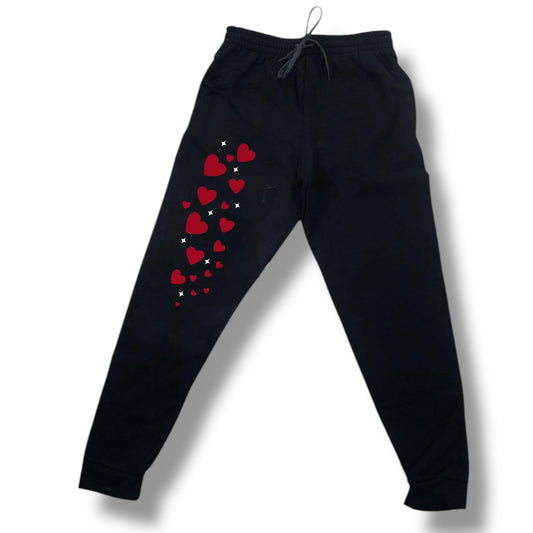 "Falling Hearts" Graphic Joggers