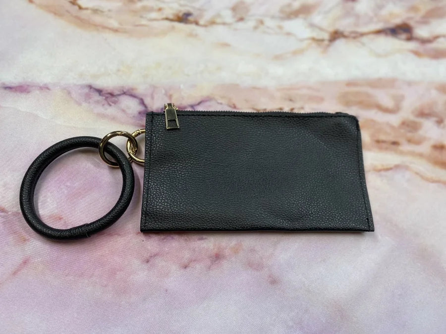 Key Ring w/ Matching Wallet - Black