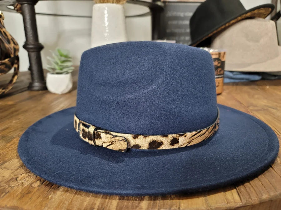 Wool Fashion Fedora - Navy