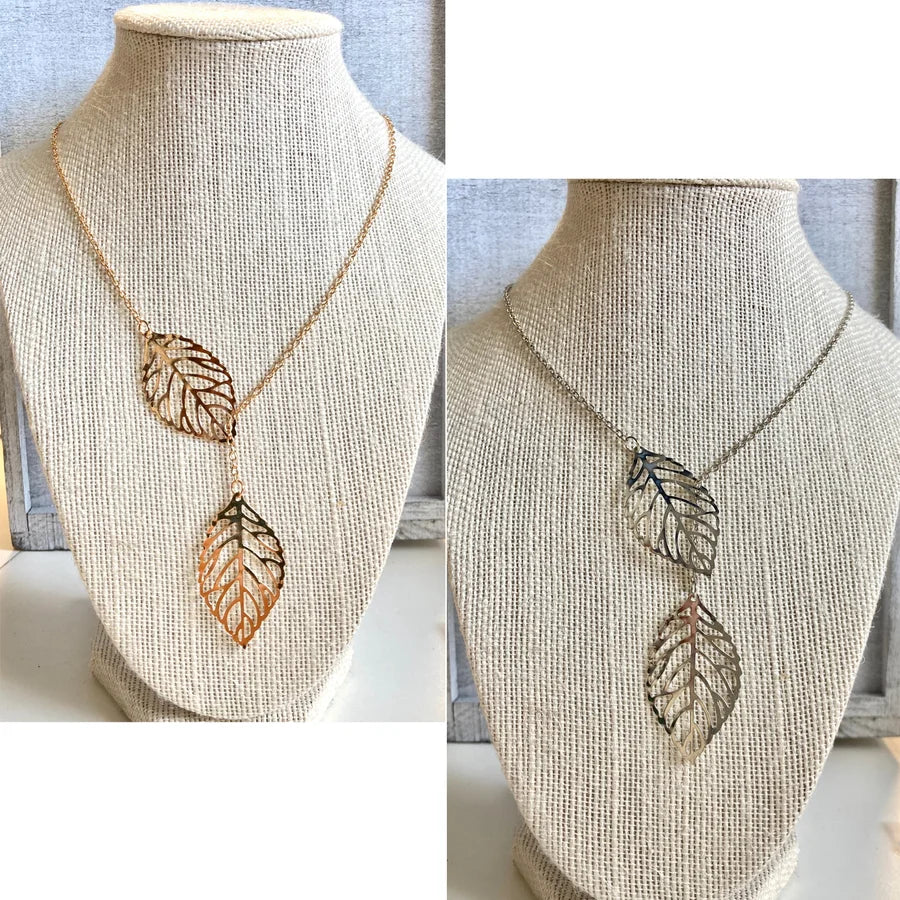 Double Layered Leaf Necklace
