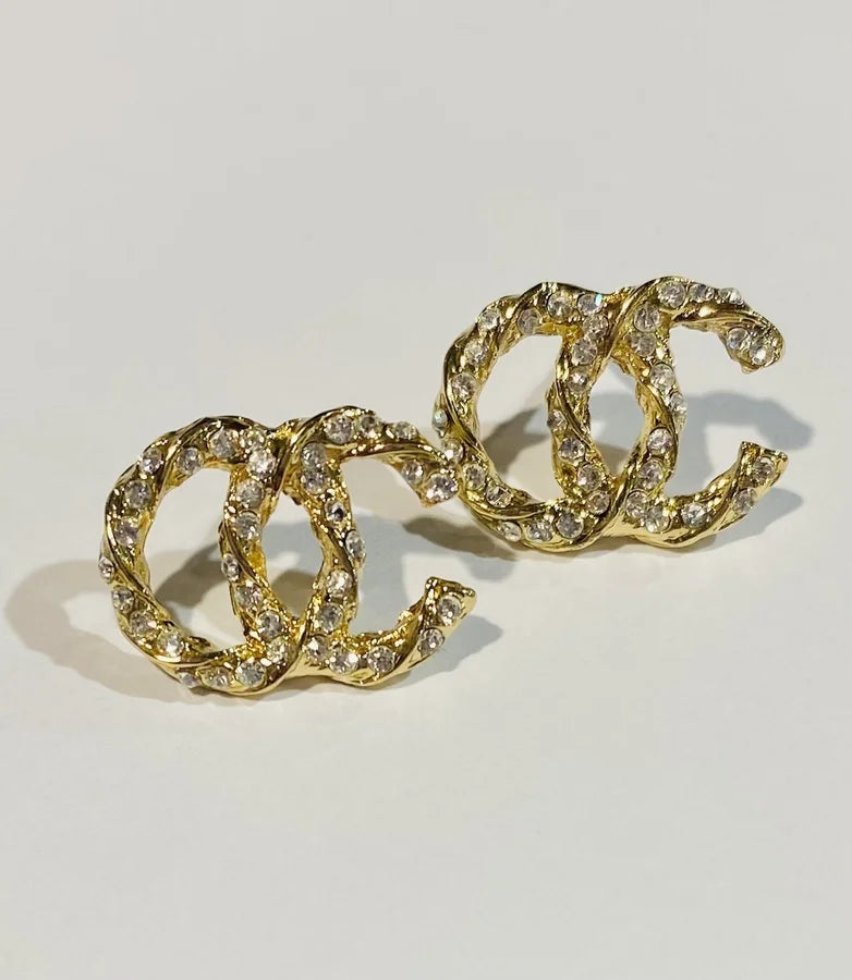 Gold Plated Large Post Earrings