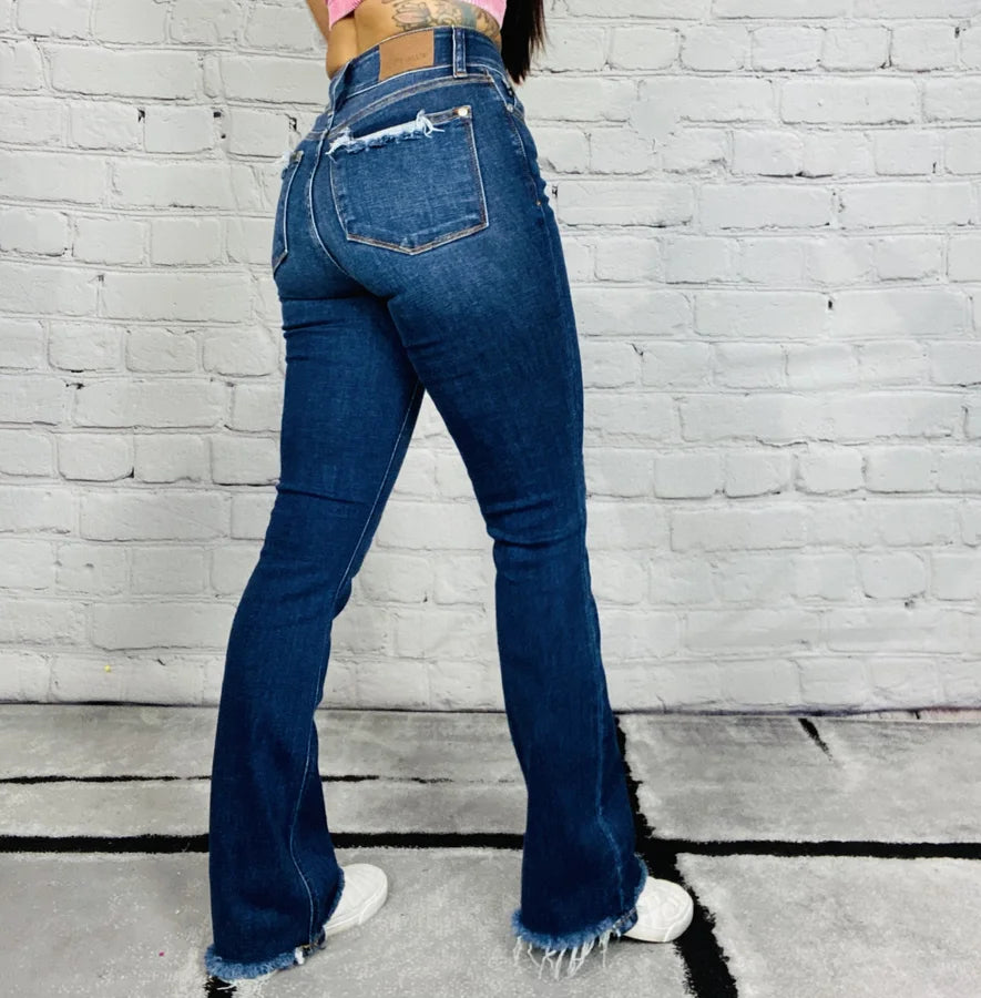 Judy Blue - "Felicia" Dark Blue High-Waisted Bootcut Jeans - Reg/Plus