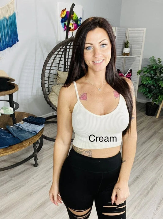 "The Great Match" Cream Seamless Cropped Cami