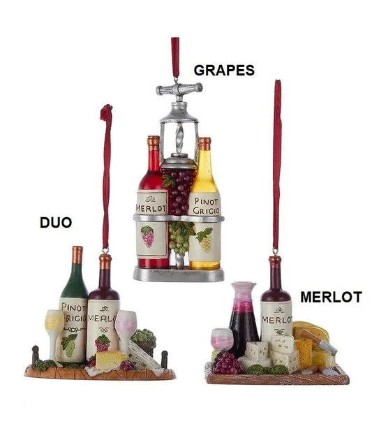 Wine & Cheese Tray Ornaments (Multiple Styles)