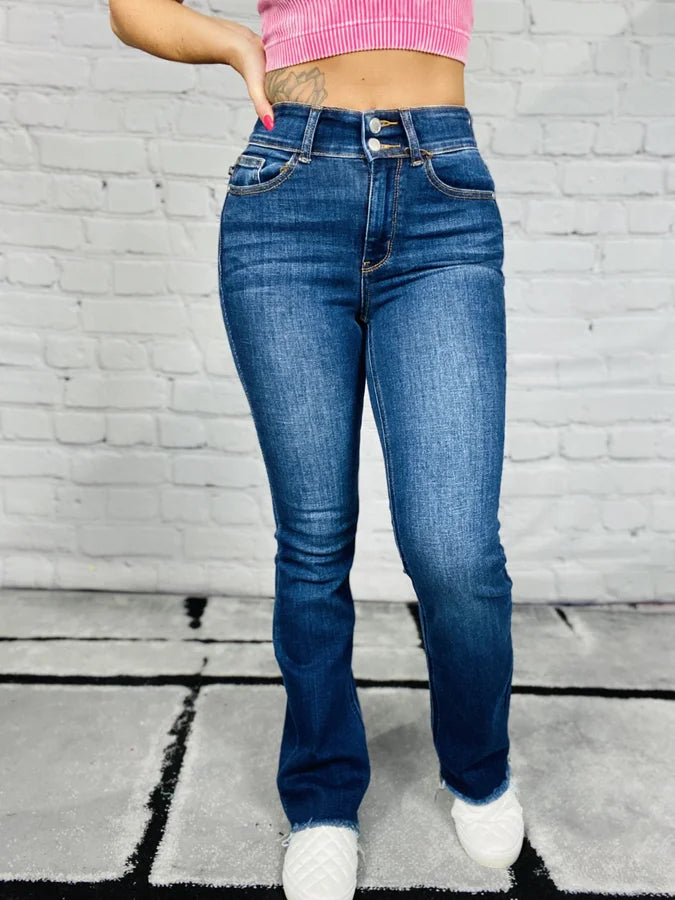 Judy Blue - "Felicia" Dark Blue High-Waisted Bootcut Jeans - Reg/Plus