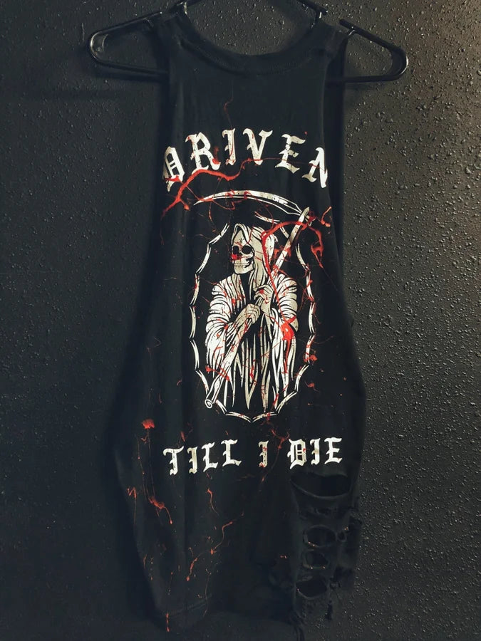 "Driven Till I Die" Blood Splatter Tank Top