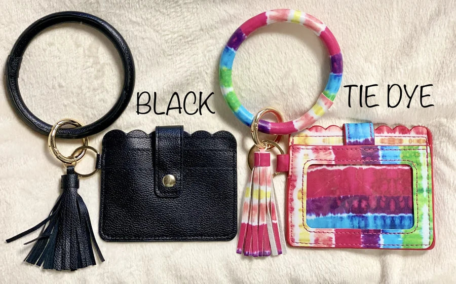 Fashion Key Ring w/ Credit Card Holder & Tassel