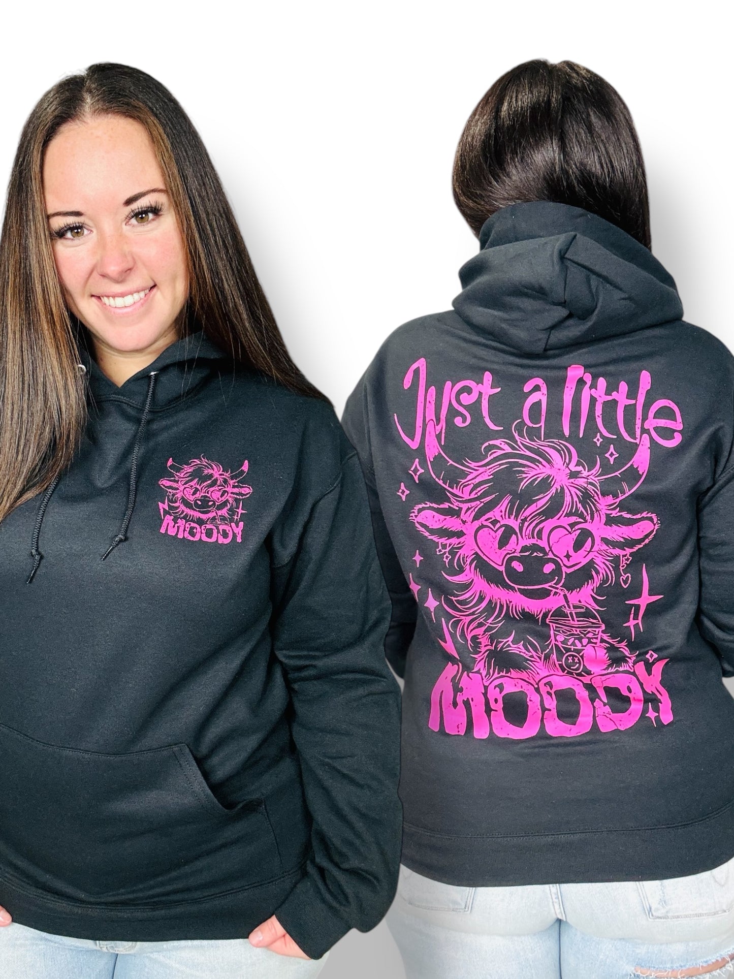 "Just A Little Moody" (Pink Ink) Graphic Short Sleeve/ Hoodie/Crewneck Sweatshirt