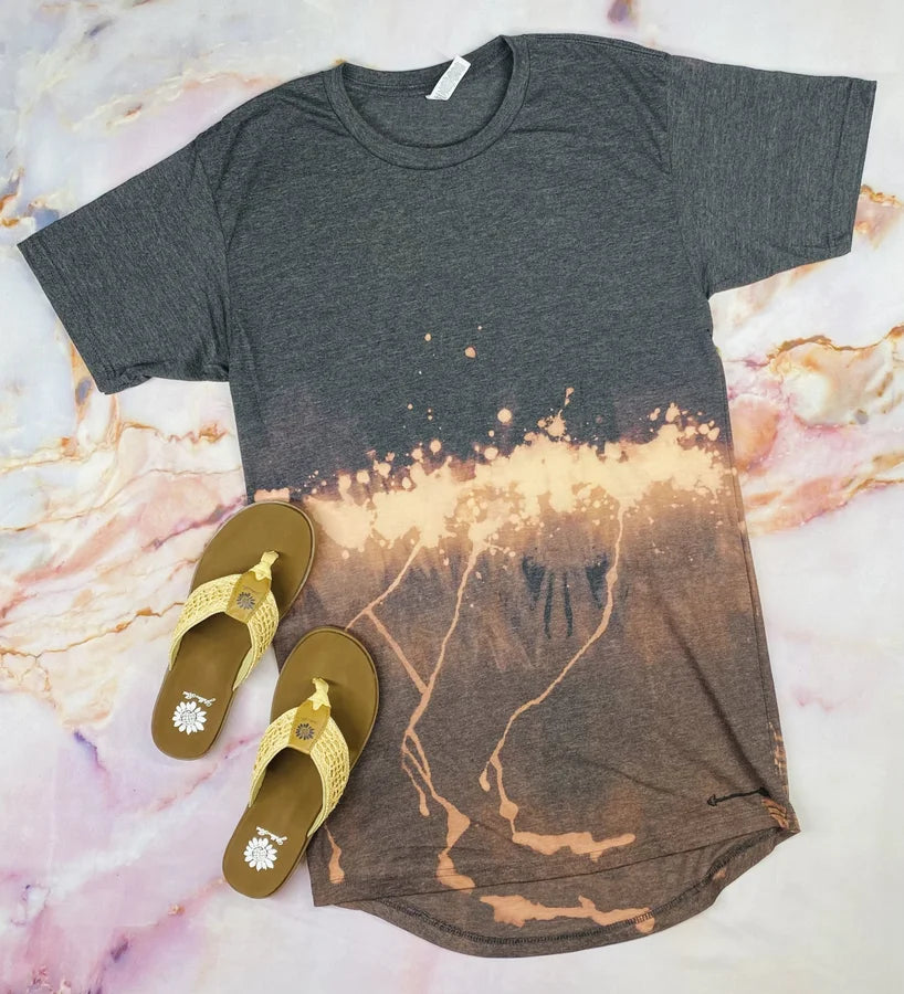 ARTifacts- Charcoal Bleached Tunic Tee