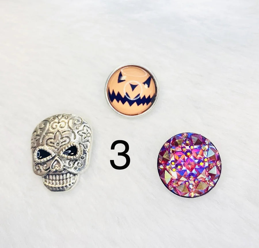 Halloween Snap Set - Silver Skull (Multiple Styles)