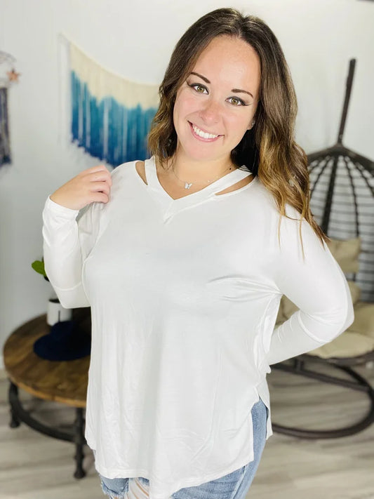 White Birch Ivory Long Sleeve Top