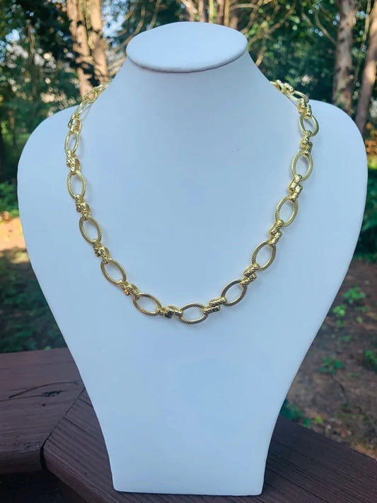 18 Kt. Gold Plated Brass Large Link Chain Necklace - 18"