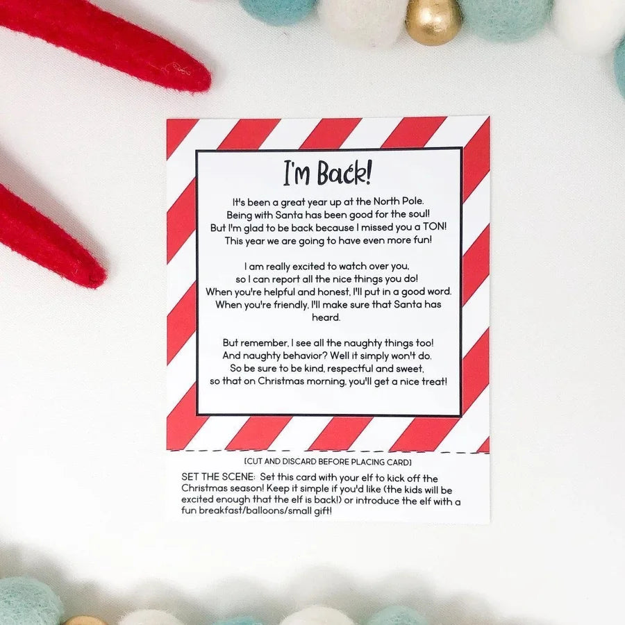 Christmas Elf Story Cards *Elf not included*