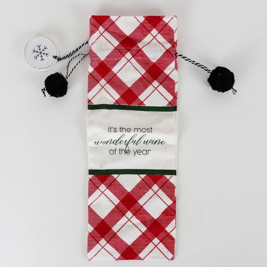 Holiday Linen Wine Bags (Multiple Styles)