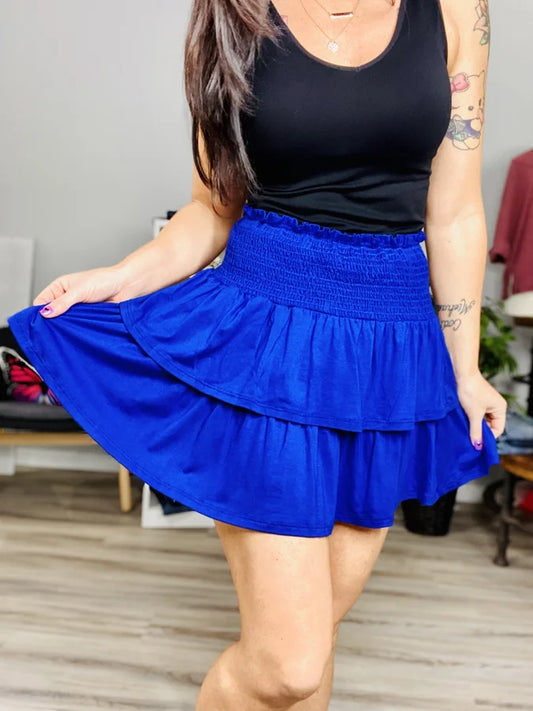 Reg/Plus Royal Blue Layered Skirt