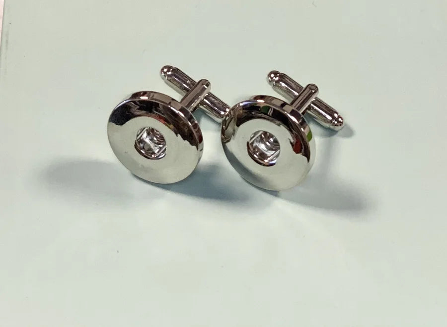 Silver Snap Cuff Links