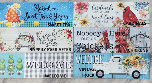 Custom Decor “Welcome” Sign Inserts