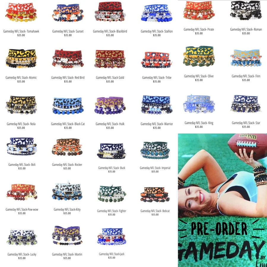 Erimish Game Day NFL Stack Bracelets (Multiple Styles)