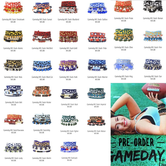Erimish Game Day NFL Stack Bracelets (Multiple Styles)