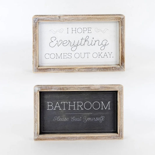 "Seat"/"Hope" Wooden Framed Sign - Reversible