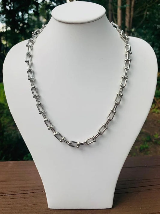 Rhodium Plated Hardwear Link Chain - 18"