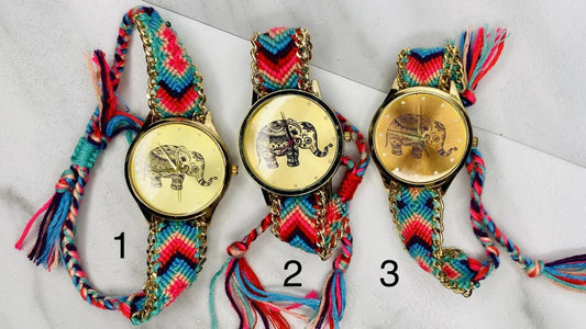 Woven Adjustable Elephant Watches