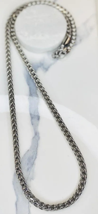 Stainless Steel Wheat Link Chain - 24"