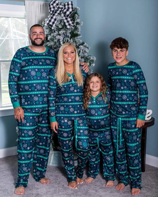 Reg/Plus Blue Snowflake Family Pajamas - Kids