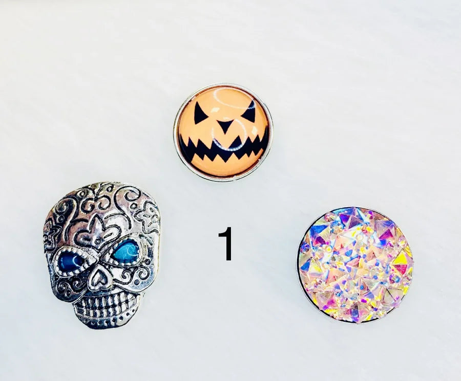 Halloween Snap Set - Silver Skull (Multiple Styles)