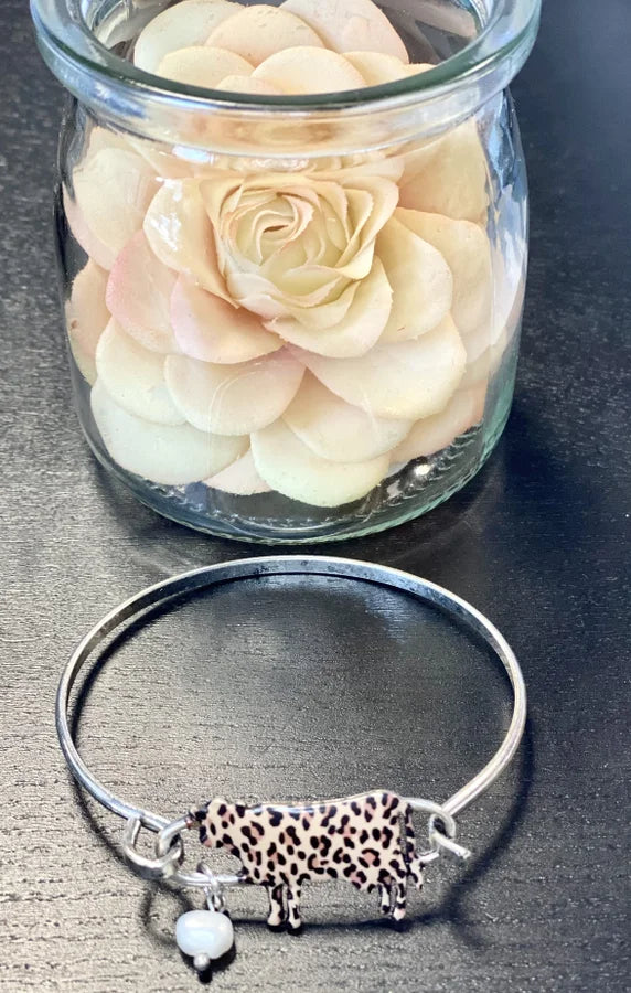 Cuff Bracelets w/ Animal Detail & Small Pearl