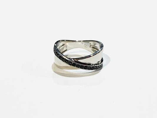 Sterling Silver Black Cubic Zirconia Ring