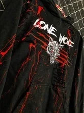 "Lone Wolf" Blood Splatter Hoodie