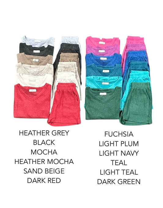 "Cozy and Warm" Long Sleeve/Shorts Set (Multiple Colors)
