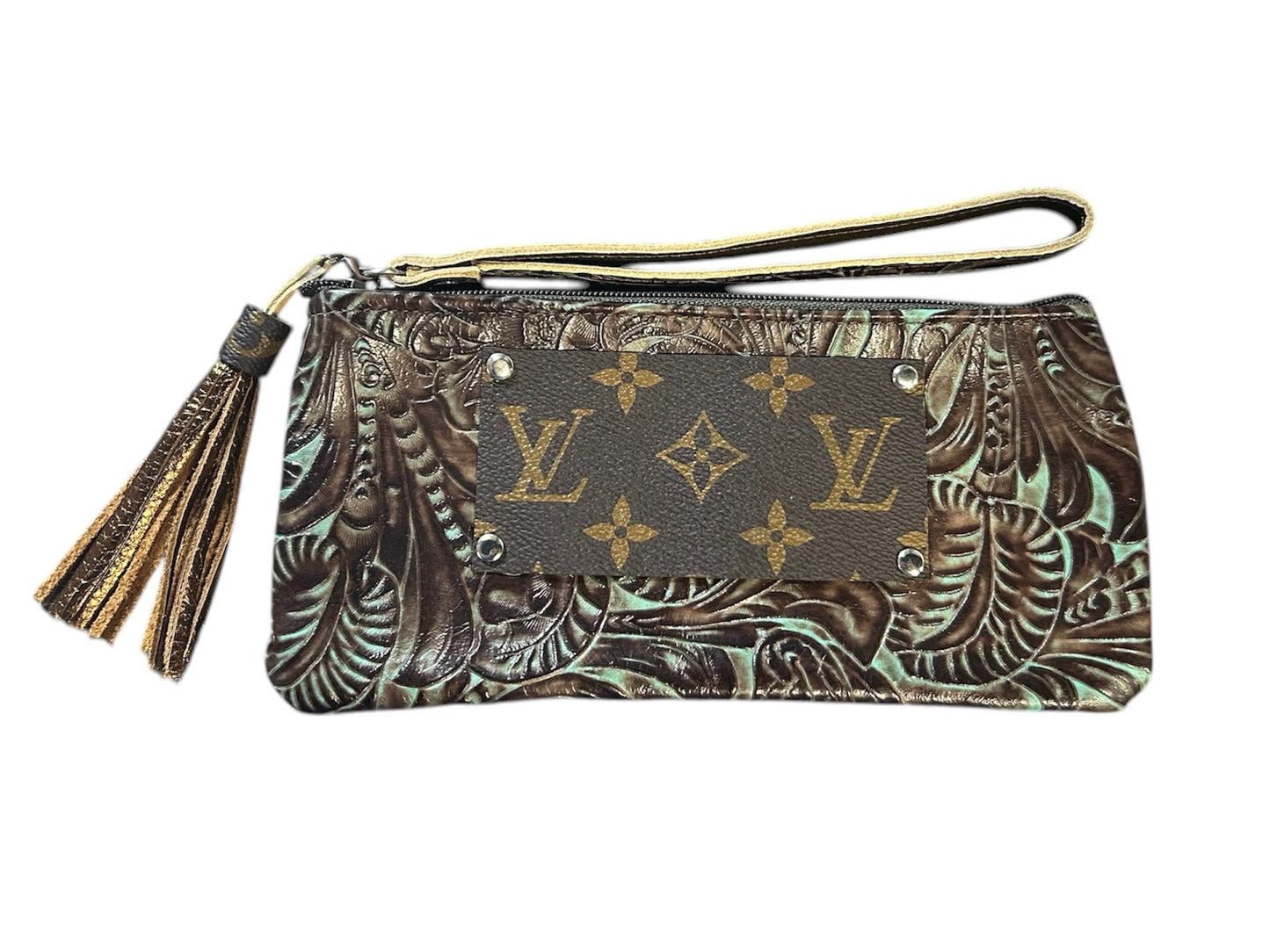 Upcycled Wristlet Bag w/ Tassel