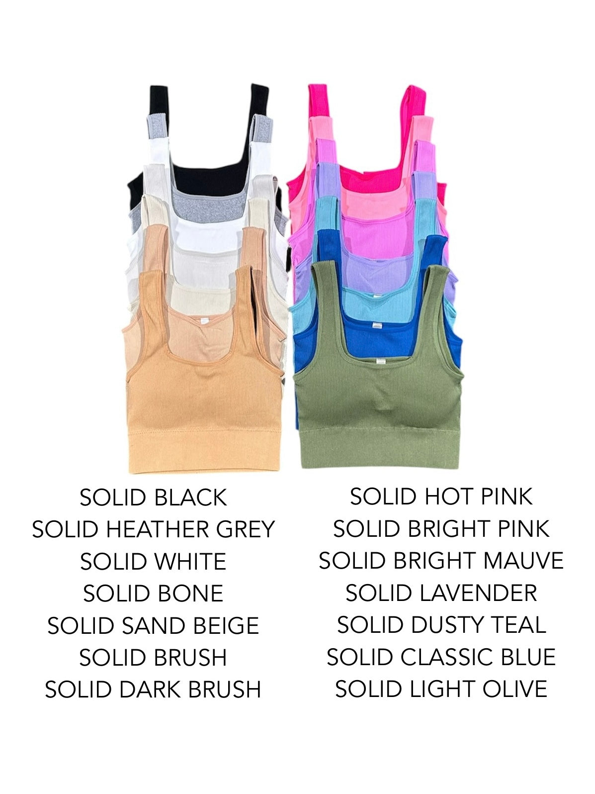 "Lindsey 2.0" Padded Square Neck Brami (Multiple Colors)