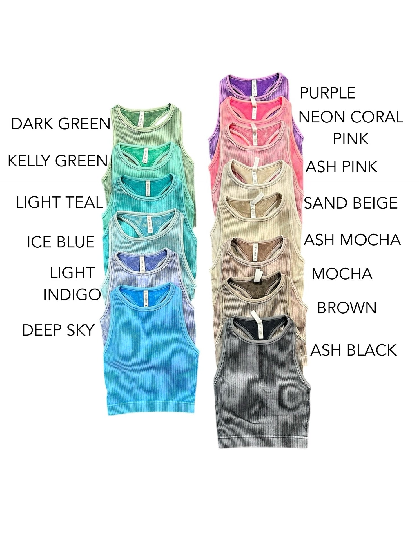 "Kristin" Washed Padded High-Neck Brami (Multiple Colors)