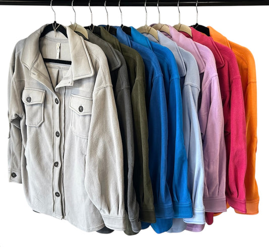 "In the Moonlight" Oversized Fleece Shacket (Multiple Colors)