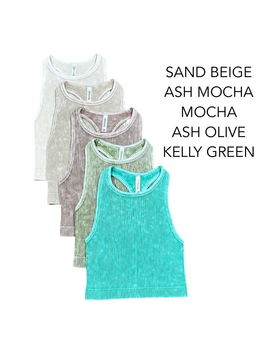 "Bella" Washed Ribbed Racerback Brami (Multiple Colors)