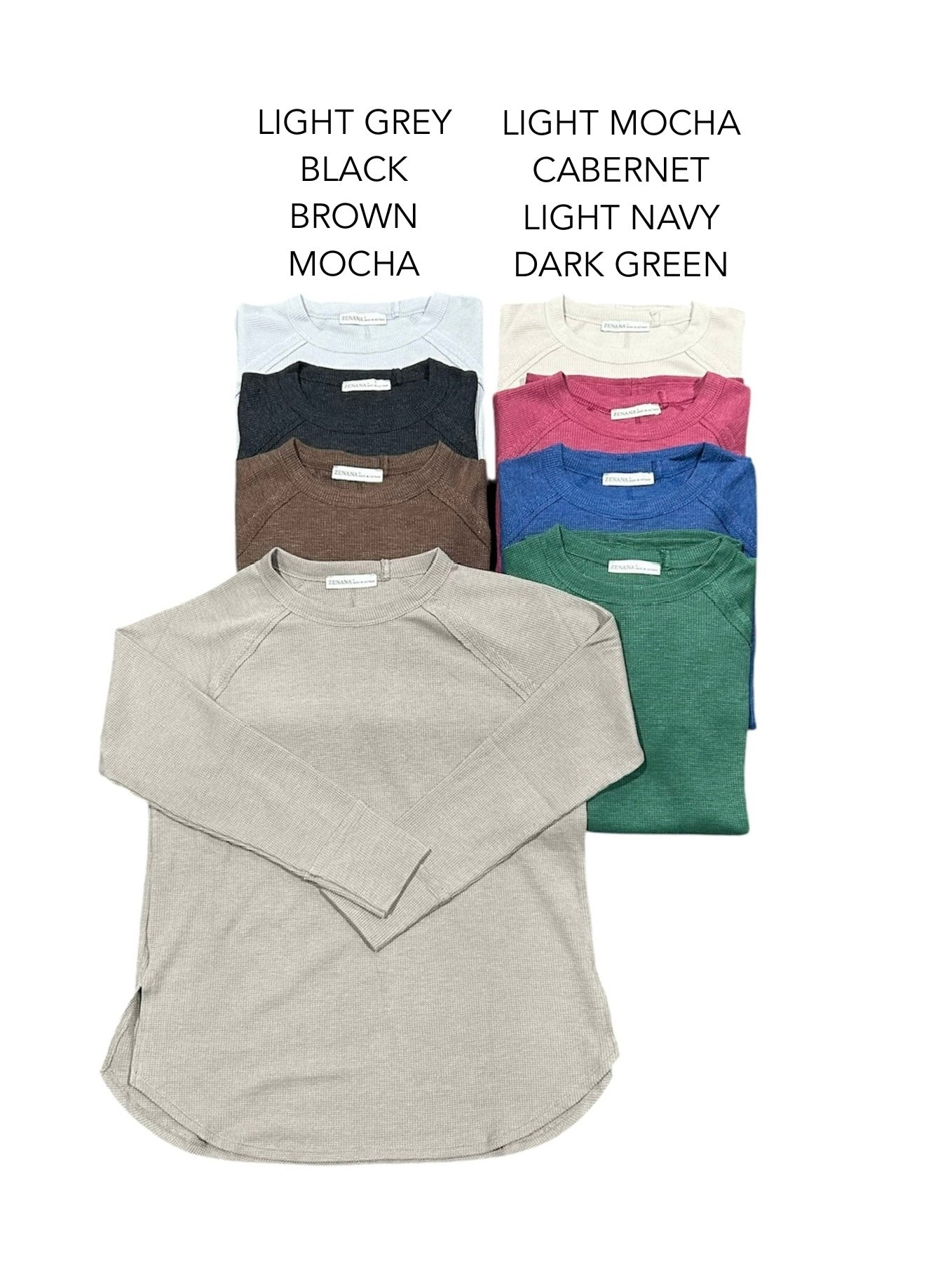 "Take Another Look" Waffle Knit Long Sleeve Top (Multiple Colors)